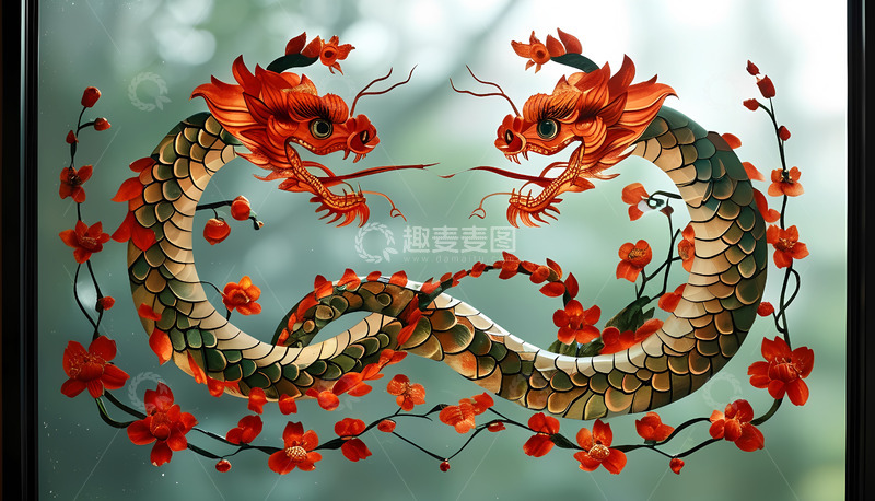 高清大图下载【趣麦麦图】红色好看窗花