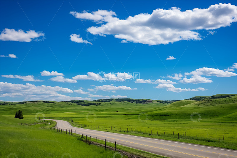 高清大图下载【趣麦麦图】草原上的土路