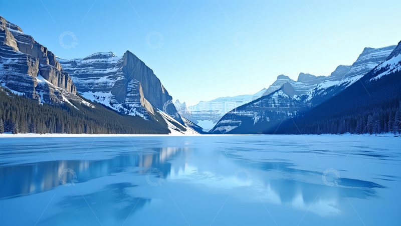 高清大图下载【趣麦麦图】雪山冰面冬天