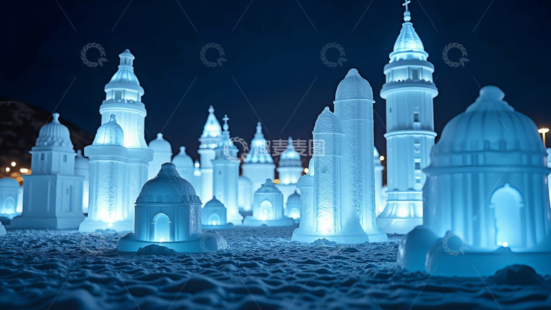 高清大图下载【趣麦麦图】冰雕东北雪地