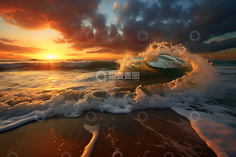 高清大图下载【趣麦麦图】海边翻涌的浪花