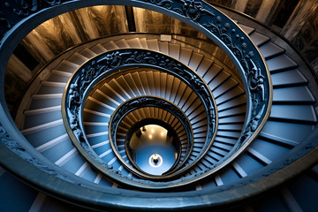 旋转的楼梯特写
