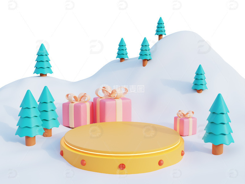 冬天整体展台冬季树木礼物