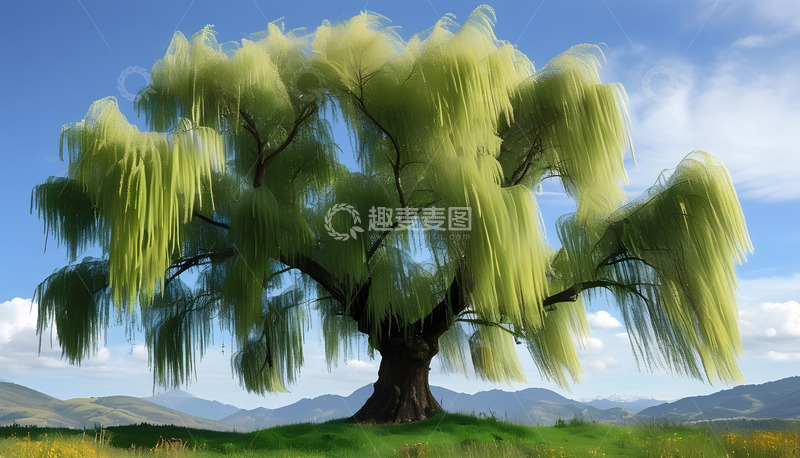 高清大图下载【趣麦麦图】天空柳树柳条