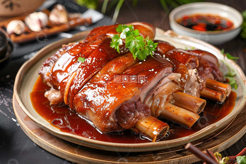 高清大图下载【趣麦麦图】美味的卤肉大肘子