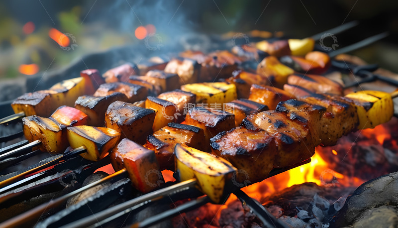 高清大图下载【趣麦麦图】烤肉烧烤炭火