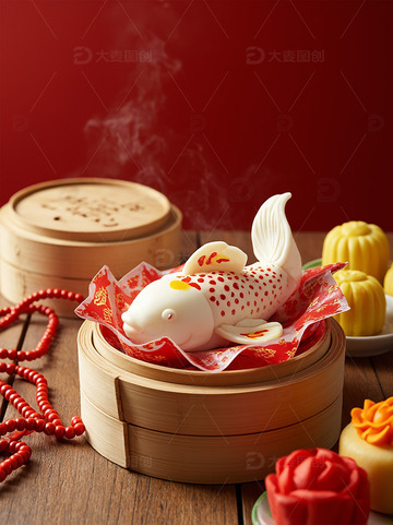 春节锦锂面点美食摄影图