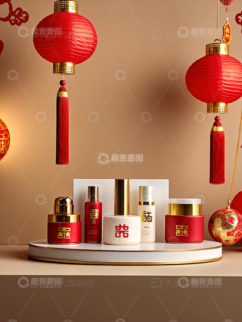 高清大图下载【趣麦麦图】新春主题化妆品摄影素材14