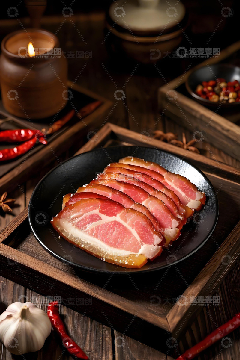 高清大图下载【趣麦麦图】腊网切片美食摄影