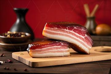 春节腊肉块美食摄影图