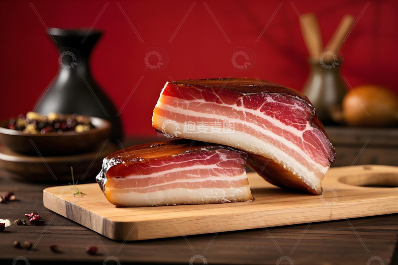 高清大图下载【趣麦麦图】春节腊肉块美食摄影图