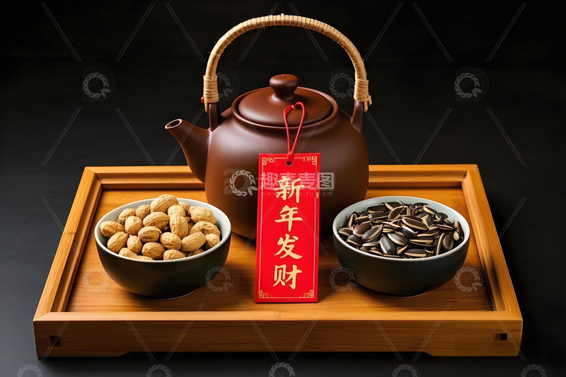 春节花生瓜子坚果摄影图