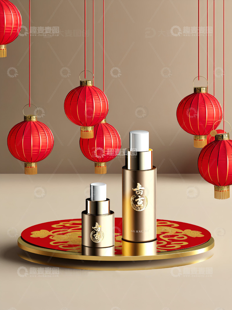 高清大图下载【趣麦麦图】新春主题化妆品摄影素材6