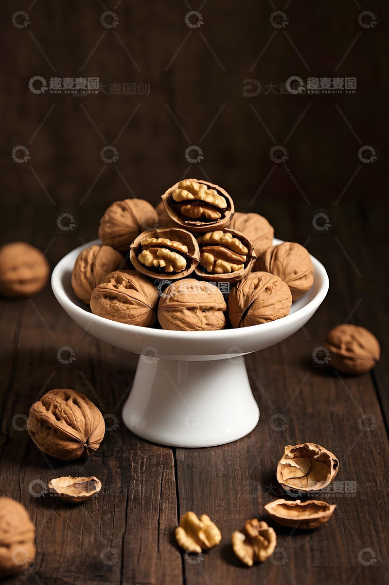 高清大图下载【趣麦麦图】一盘核桃摄影图