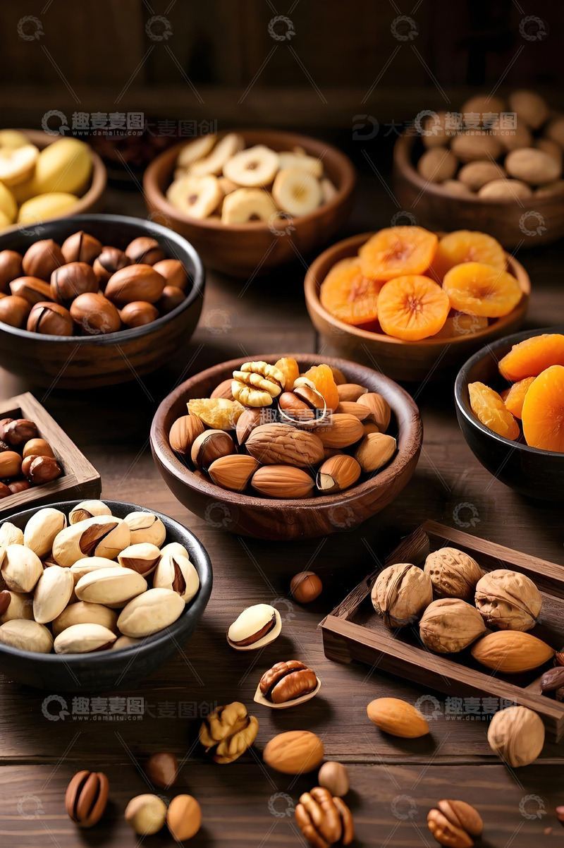 高清大图下载【趣麦麦图】春节坚果果脯摄影图
