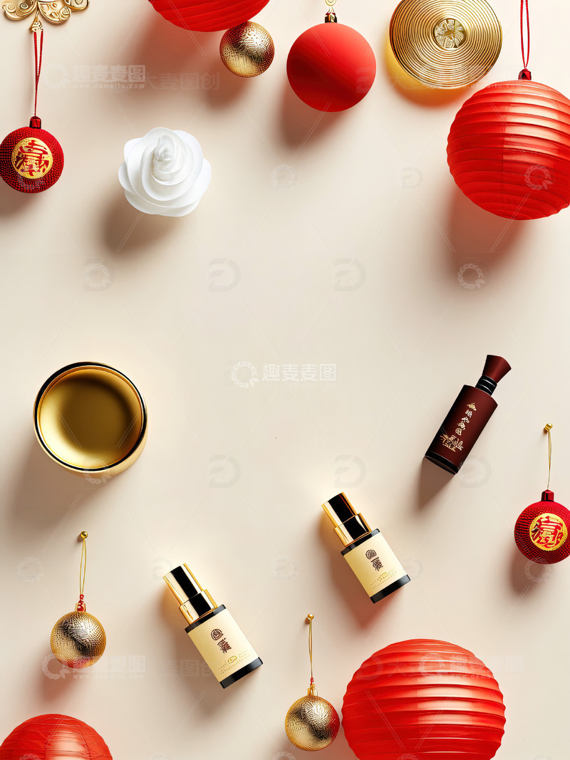高清大图下载【趣麦麦图】新春主题化妆品摄影素材13