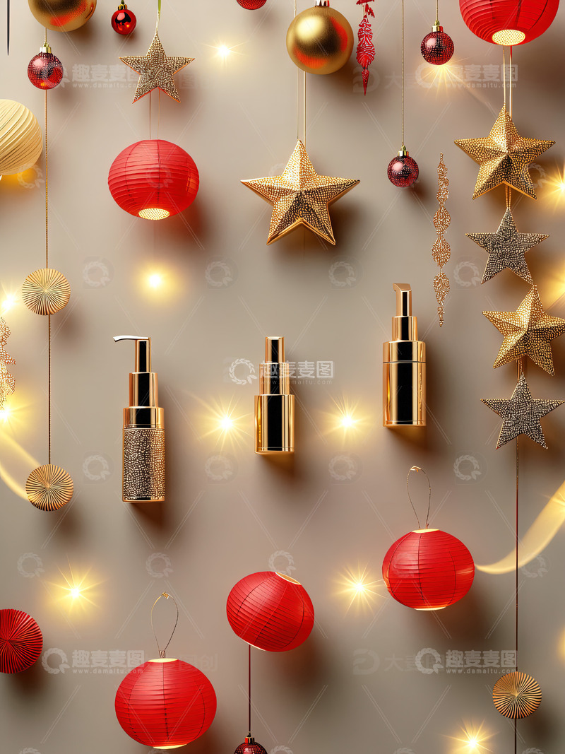高清大图下载【趣麦麦图】新春主题化妆品摄影素材17