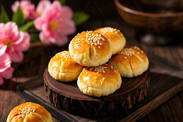 开口酥中华传统糕点摄影图