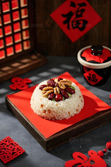 八宝饭春节美食摄影图
