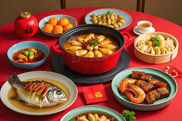 春节年夜饭摄影图1