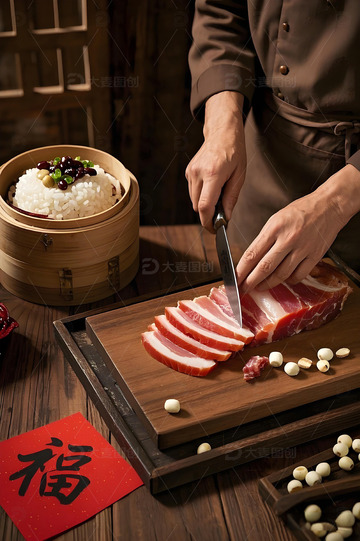 制作年夜饭摄影图