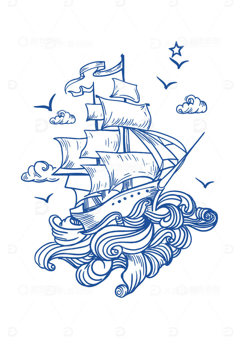 高清大图下载【趣麦麦图】勇往直前乘风破浪