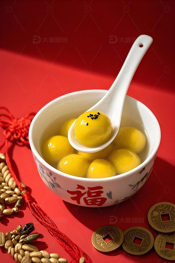 大黄米汤圆美食摄影图3
