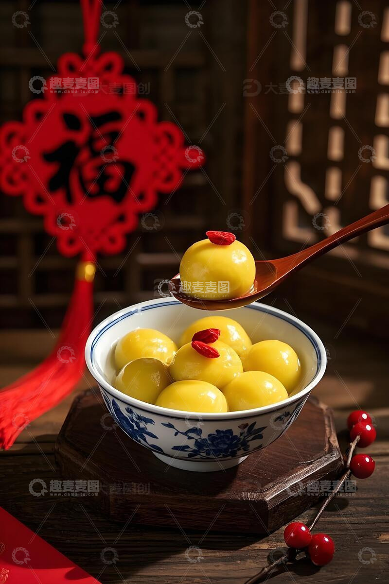 高清大图下载【趣麦麦图】大黄米汤圆美食摄影图4