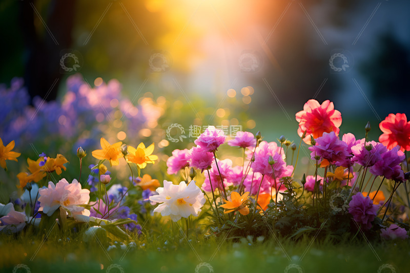 高清大图下载【趣麦麦图】一丛盛开的花朵