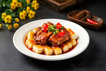 年糕排骨美食摄影图