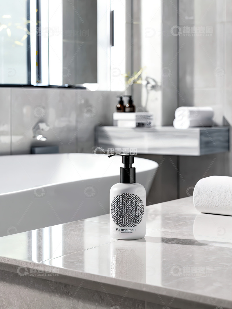 高清大图下载【趣麦麦图】浴室场景洗发水沐浴露产品摄影32