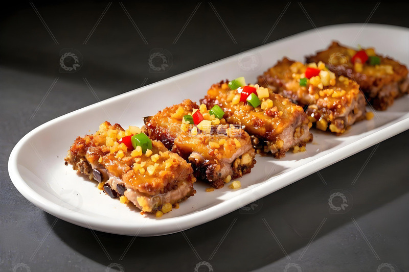 高清大图下载【趣麦麦图】蒜香排骨美食摄影图1