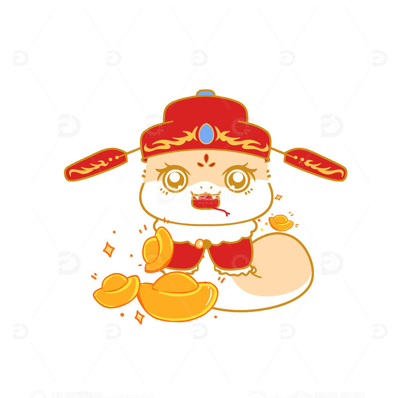 新年蛇年IP卡通手绘1