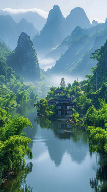 山河湖泊风景背景1