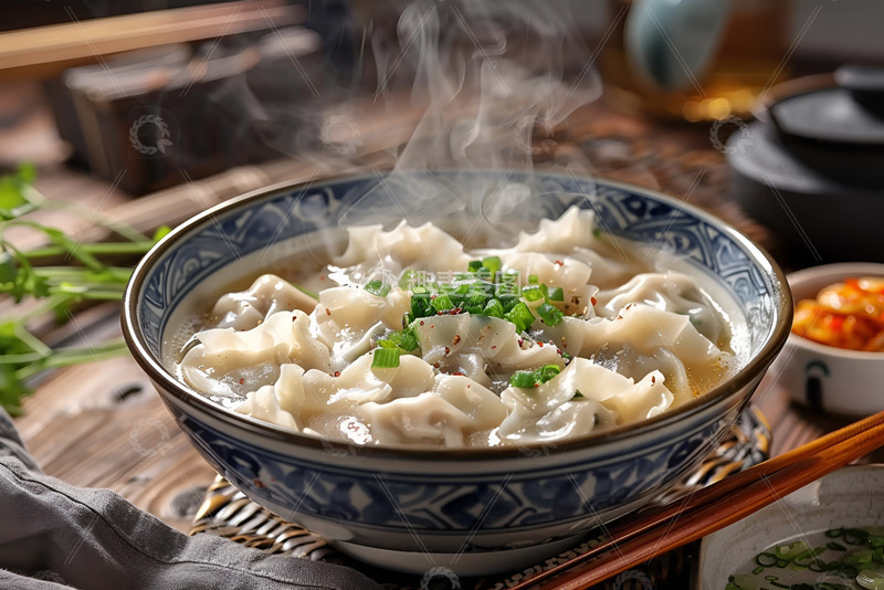 高清大图下载【趣麦麦图】一碗美味的汤饺子