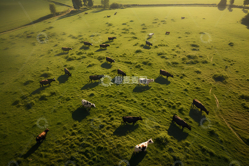 高清大图下载【趣麦麦图】草原上的牛羊群
