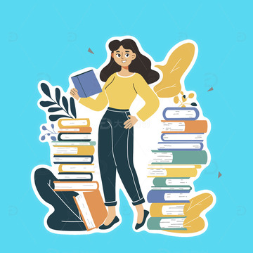 手绘扁平老师人物