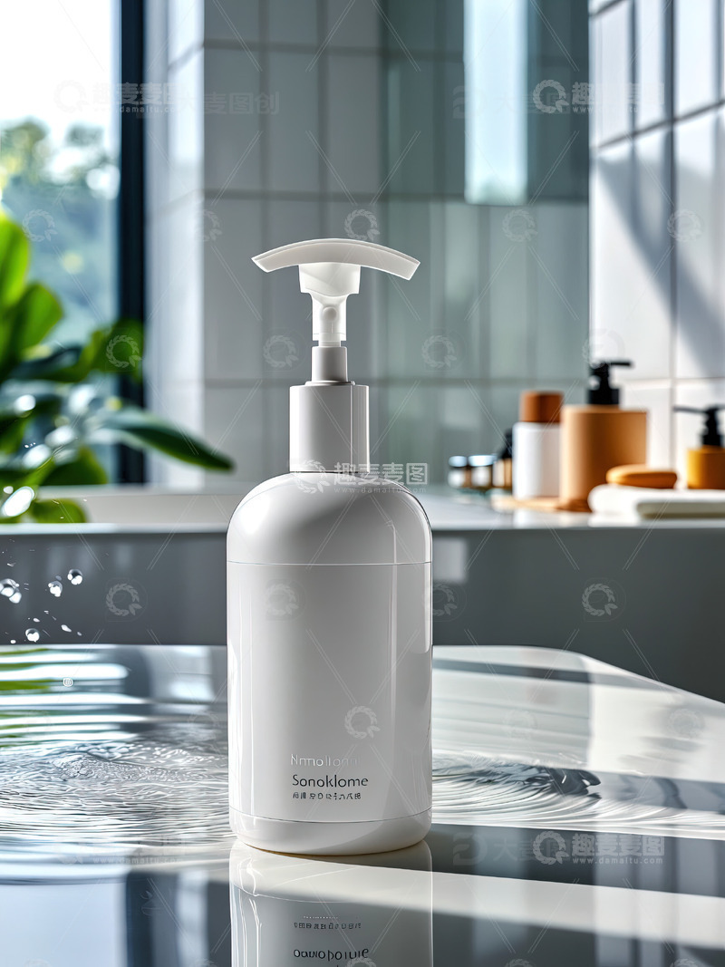 高清大图下载【趣麦麦图】浴室场景洗发水沐浴露产品摄影75