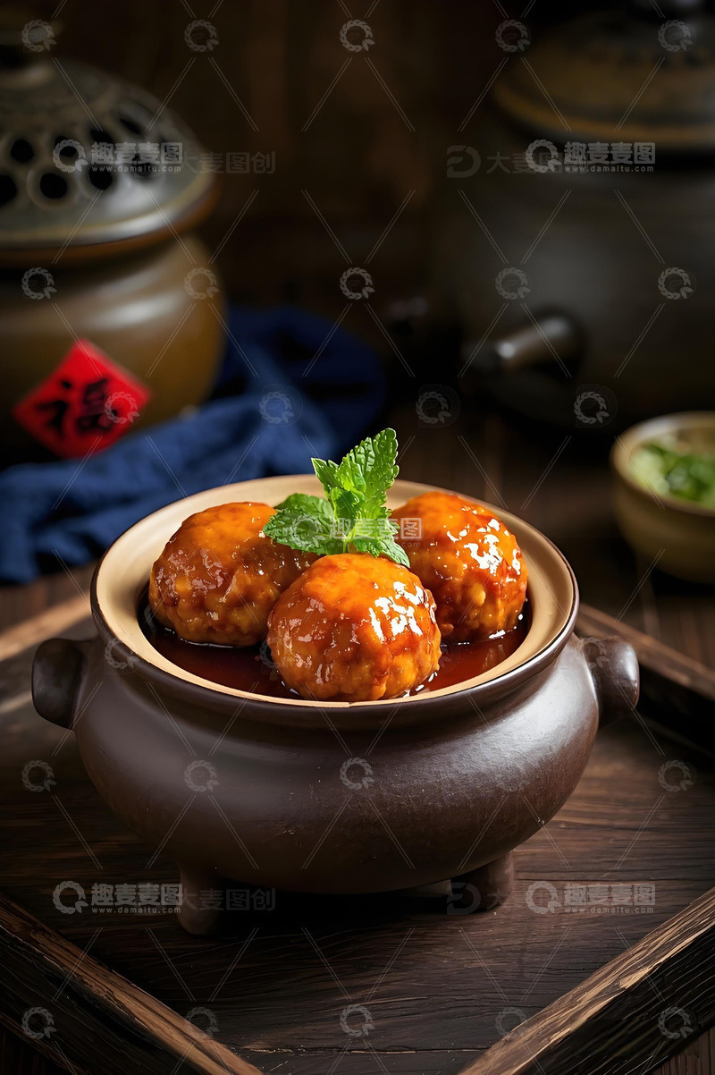 高清大图下载【趣麦麦图】四喜丸子美食摄影图