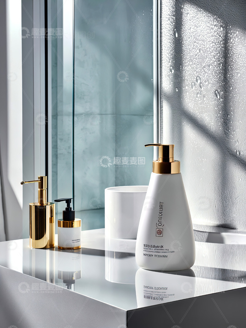 高清大图下载【趣麦麦图】浴室场景洗发水沐浴露产品摄影74