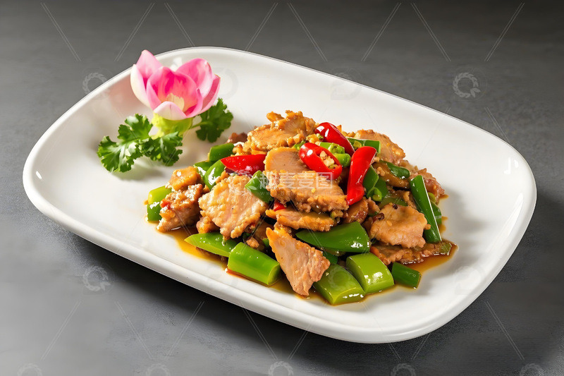 高清大图下载【趣麦麦图】辣椒炒肉美食摄影图