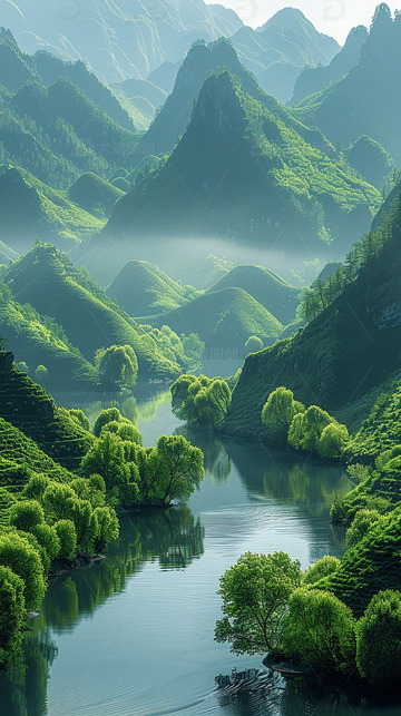 山河湖泊风景背景5