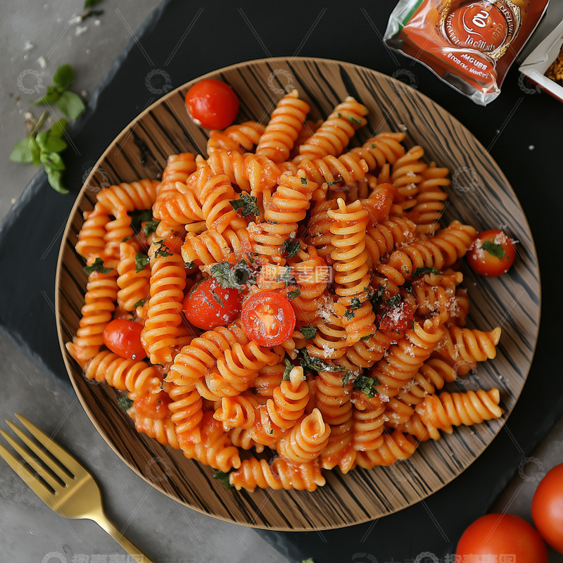 高清大图下载【趣麦麦图】一盘美味的番茄意面