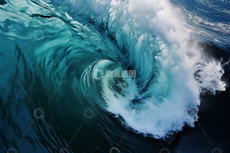 高清大图下载【趣麦麦图】翻涌的碧蓝海浪