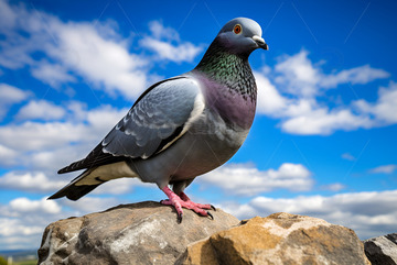 站在石头上的鸽子