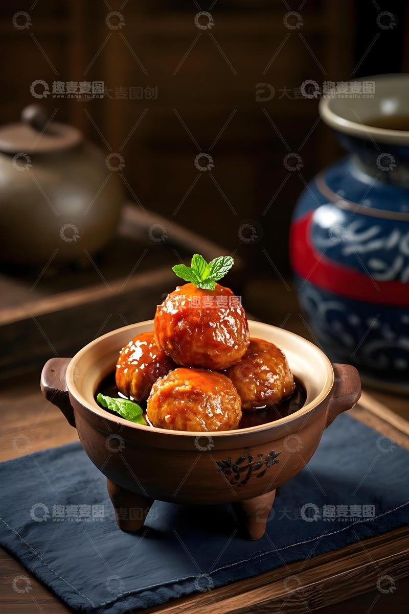 高清大图下载【趣麦麦图】四喜丸子美食摄影图1