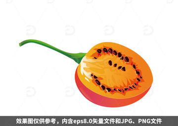 手绘树番茄免扣png元素