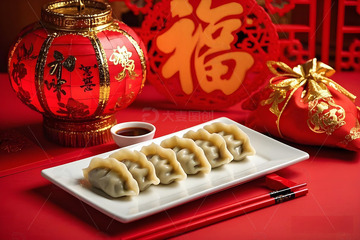 美食春节冬至饺子摄影图