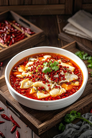 美食水煮鱼摄影图1