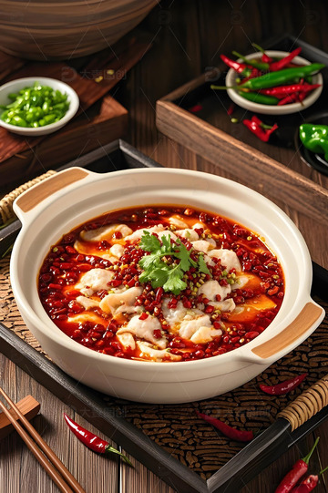 美食水煮鱼摄影图4